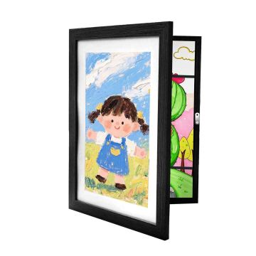 Детская художественная рамка Relaxdays, настенная, A4, белая/чёрная, 32 × 25,5 см