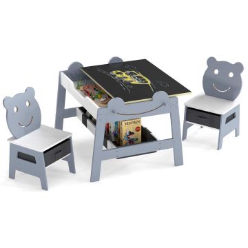 Children's table and chair set, 2 chairs, 69.85 × 50.8 × 60.96 cm
