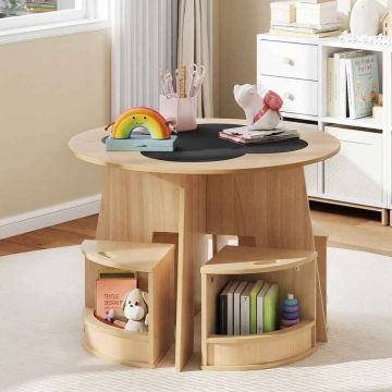 Children's table and stool set, 4 stools