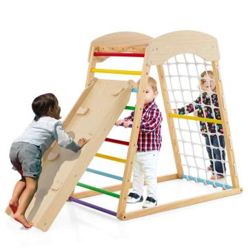 Children's play complex, with a double-sided height-adjustable ramp, 41.5 × 26.5 × 44.5 in