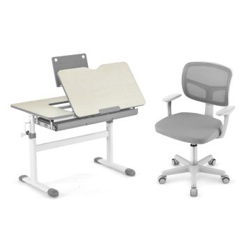 Bērnu galda un krēsla komplekts, galds un regulējams krēsls, 80 × 51,5 × 51–73 cm