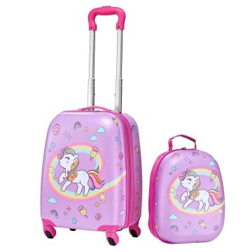Bērnu koferu komplekts VEVOR LGA4T-16UNC-P08, 2 daļas, Rozā, 32 × 23 × 45 cm