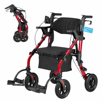 Staigāšanas palīglīdzeklis un transportēšanas krēsls VEVOR HFK-9269KD-1, 2 vienā, 107 × 92–106,5 × 73 cm