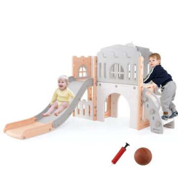 Children's slide and climbing set, 9 in 1, 176 × 138 × 102 cm