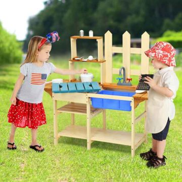 Children's outdoor play kitchen set, 109.2 × 38.1 × 100.3 cm