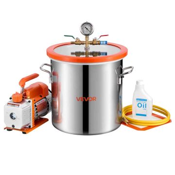 Вакуумная камера с насосом VEVOR RS-1, 18,93 л, 37 × 36 × 42 см