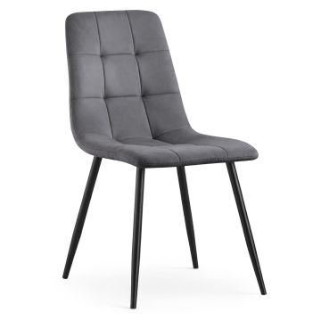 Стул для столовой NERO, серый/чёрный, 45,5 × 87 × 43,5 см