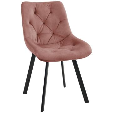 Стул для столовой SJ.33, розовый/чёрный, 50 × 90 × 58,5 см