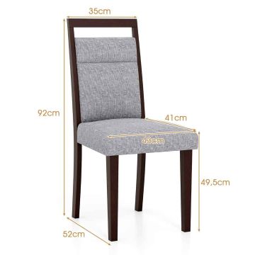 Dining chairs, 2 pcs, Grey, 43 × 92 × 52 cm