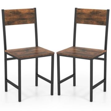 Dining chairs, 2 pcs, Brown/black, 40 × 40 × 87 cm