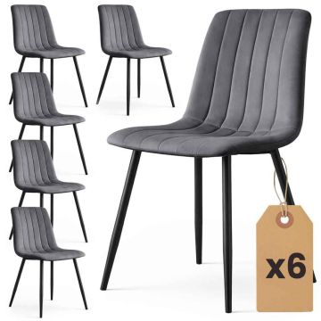 Стулья для столовой AKORD Furniture Factory LIVO, 6 шт, Серый, 45,5 × 87 × 43,5 см