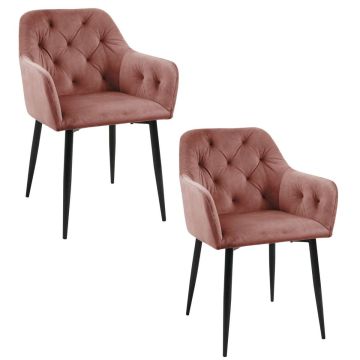 Стулья для столовой SJ.030, 2 шт, Розовые, 55 × 81 × 58,5 см