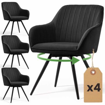 Комплект стульев для столовой TURNO, 4 шт, чёрный, 55 × 83 × 58 см