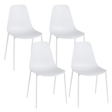 Dining chair set, 4 pcs, white/black, 53.34 × 88.9 × 48.26 cm