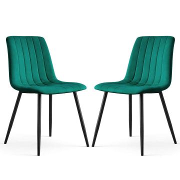 Комплект стульев для столовой LIVO, 2 шт, Зелёные, 45,5 × 87 × 43,5 см