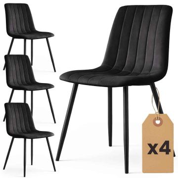 Комплект стульев для столовой LIVO, 4 шт, Чёрные, 45,5 × 87 × 43,5 см