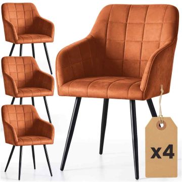 Комплект стульев для столовой LUXANO, 4 шт, медного и чёрного цвета, 54 × 82 × 58 см