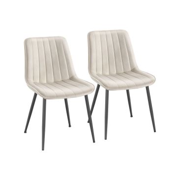 Ēdamistabas krēslu komplekts SONGMICS LDC090K01, 2 gab, bēšā/melnā krāsā, 48,5 × 79,5 × 58 cm