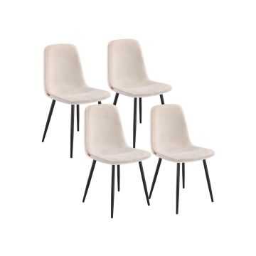Ēdamistabas krēslu komplekts VASAGLE KDC188W01, 4 gab, Balta, 55 × 43,5 × 85,5 cm
