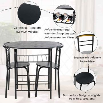 Dining set, 2 chairs, 80 × 53 × 74 cm