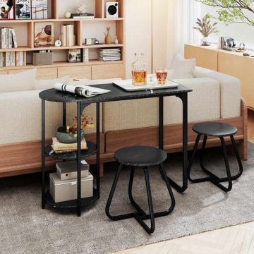 Dining set, 3-piece, 2 stools, 110 × 45 × 78 cm