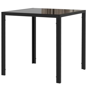 Обеденный стол, на 4 места, Чёрный, 75 × 75 × 75 см