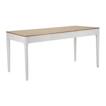 Ēdamistabas galds Matera, balts/brūns, 180 × 80 × 90 cm