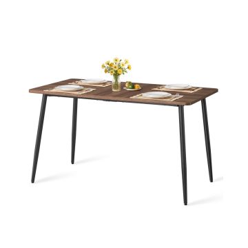 Dining table VASAGLE KDT100KE02, for 4-6 people, brown/black, 140 × 75 × 75 cm