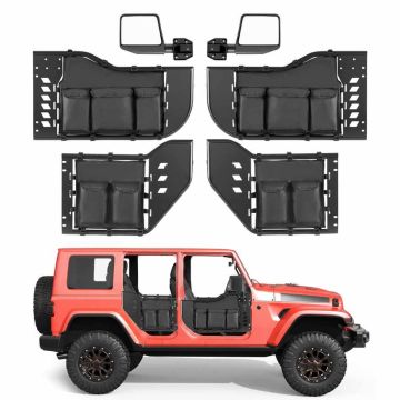 Cauruļveida Jeep durvis VEVOR YK-GMD-ZW-JL-4, 4 durvis, Melna
