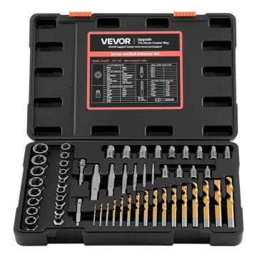 Набор экстракторов винтов VEVOR ymwj54, 54 детали, 37,5 × 24 × 6,3 см