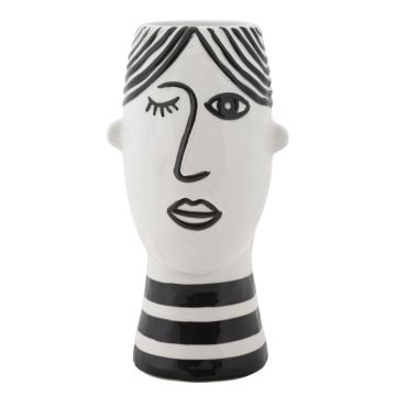 Vāze, Balta un melna, 13,2 × 26,3 × 11,8 cm