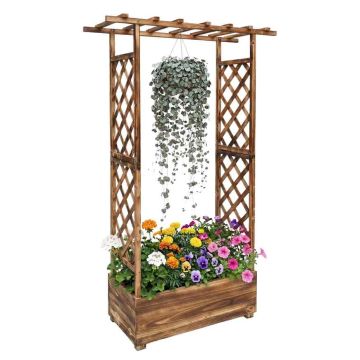 Stādīšanas kaste Relaxdays, ar režģi un lapeni, 110 × 183 × 44 cm