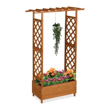 Puķu kaste Relaxdays, ar režģi un jumtiņu, 110 × 183 × 44 cm