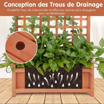 Flowerpot, with roof and trellis, 75 × 33 × 183 cm