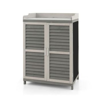 Potted Planting Bench with Tool Storage, 2 Shelves, 26 × 18.5 × 40 in