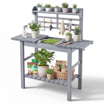 Stādīšanas galds-soliņš VEVOR DS-PB009, regulējama virsma, 94–140 × 46 × 140 cm