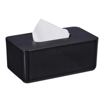Sejas salvešu kārba Relaxdays 10046932.0, Melna, 23 × 10 × 13 cm