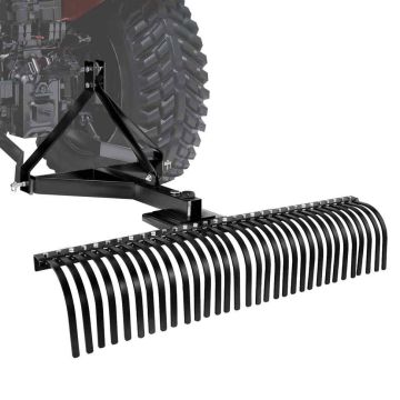Zāliena grābeklis–aerators VEVOR LR5S, 32 tērauda zari, 152,5 × 67,82 × 48,21 cm