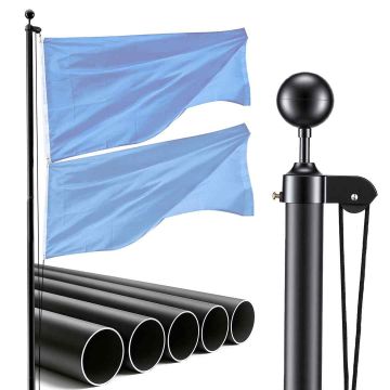 Karoga masts VEVOR UP-QGTJ20, sekciju, Melns, Ø5,16 × 609 cm