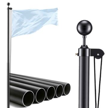 Karoga masts VEVOR UP-QGTJ30, sekciju, Melns, Ø5,16 × 914 cm