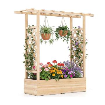 Vertical planter with trellis, 109.22 × 35.56 × 114.3 cm