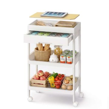 SONGMICS BSC069W101 trolley, 3-tier, 41 × 68 × 25.5 cm