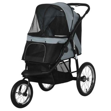 Коляска для собак PawHut 111x58x107см, серо-черный цвет