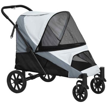 Коляска для собак PawHut 124x67x100 см, черно-красная.