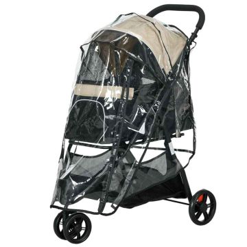 Коляска для собак PawHut 80,5x51,5x100см, чёрный/песочный