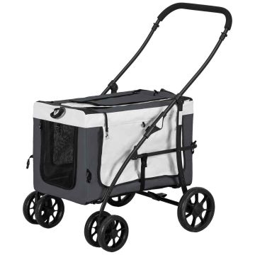 Коляска для собак PawHut 81x58x97,5 см, серый/черный цвет