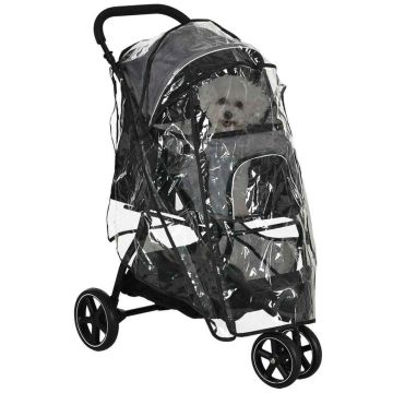 Коляска для собак PawHut 83x55x101см, черно-серого цвета