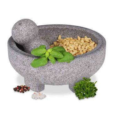Кухонный инструмент Relaxdays 10042911.0, с пестиком, Серая, 20 × 9 см