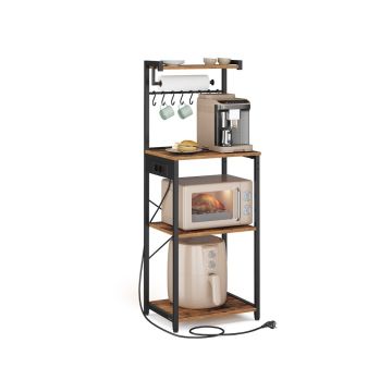 Virtuves plaukts VASAGLE KKS013KD02, 4 līmeņi, brūna/melna, 45 × 140 × 40 cm