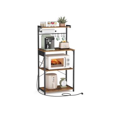 Virtuves plaukts VASAGLE KKS014K02, 4 līmeņi, brūna/melna, 60 × 140 × 40 cm